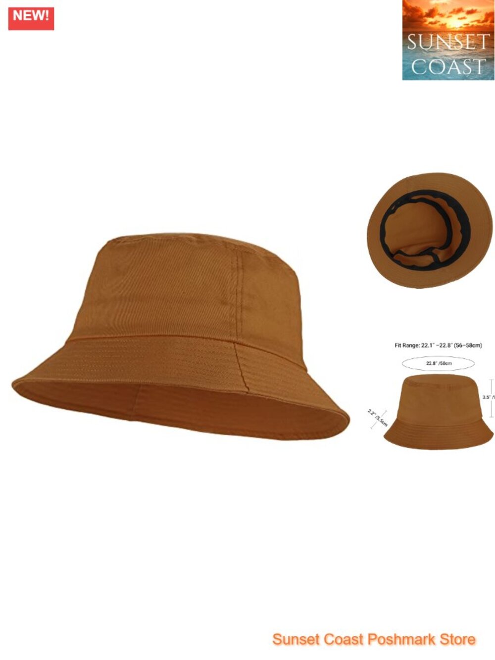 Unisex Cotton Packable Bucket Hat Plain Lightweight Foldable Sun Hat